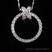 Bling Brillante Ronda Moda Hallow Cubic Zirconia Joyas de plata